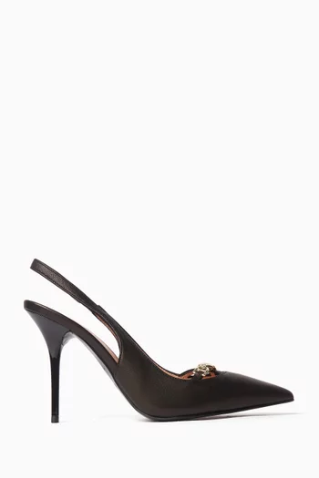 Love Chain Strap Pumps in Leather