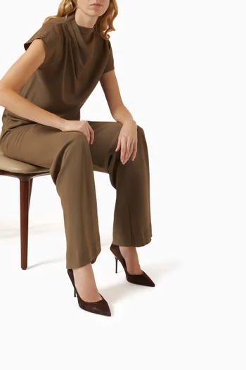 حذاء كلاسيك بكعب 95 مم جلد لامع