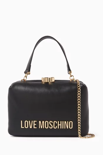 Logo Top-handle Bag in Faux Leather