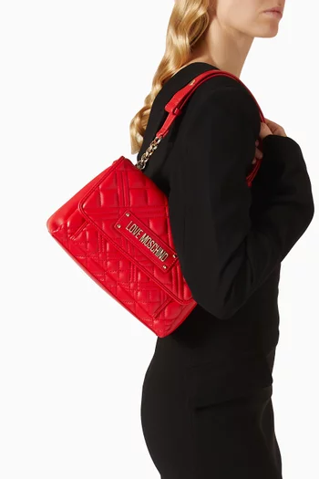 Small Quilted Shoulder Bag in Faux Leather