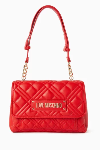 Small Quilted Shoulder Bag in Faux Leather