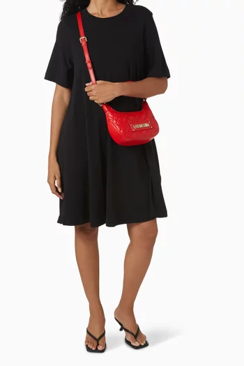 Small Shoulder Bag in Quilted Faux Leather