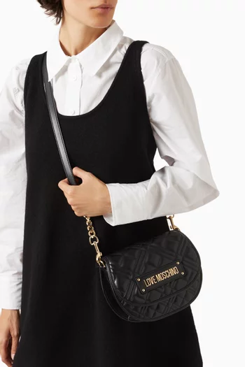 Small Crossbody Bag in Quilted Faux Leather