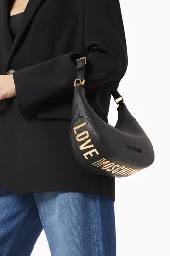 Large Shoulder Bag in Grained Faux Leather