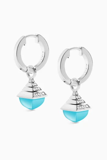 Cleo Rev Midi Diamond Drop Earrings in 18kt White Gold