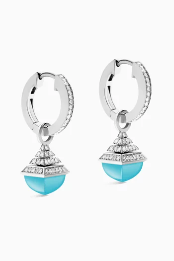 Cleo Rev Midi Diamond Drop Earrings in 18kt White Gold