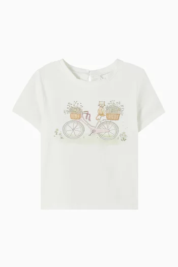 تي شيرت تيس بطبعة دراجة قطن