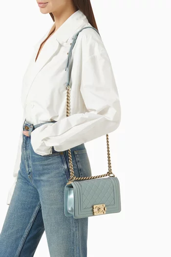Mini Flap Bag in Glossy Veau Glacé Leather