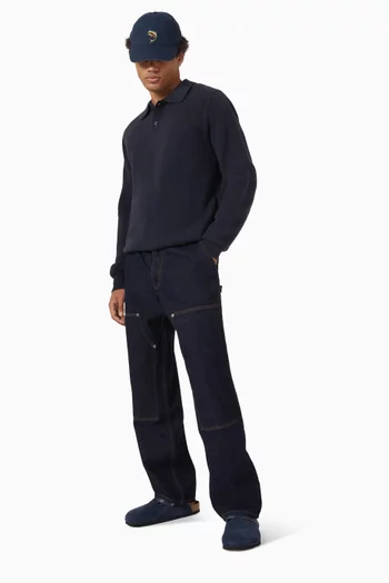 Timber Brushed Polo Sweater in Wool-blend