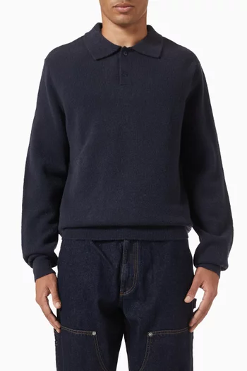 Timber Brushed Polo Sweater in Wool-blend