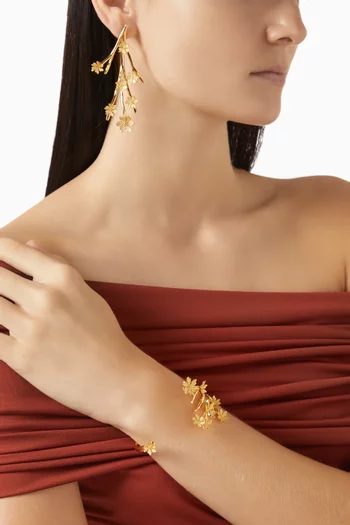 Cherry Blossom Cuff in Gold-tone Brass