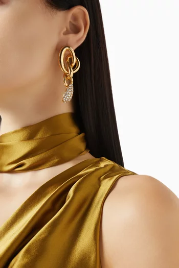 Twisted Knot Earrings in Gold-tone Brass