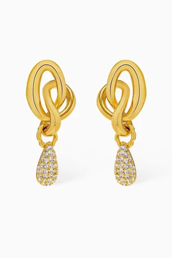 Twisted Knot Earrings in Gold-tone Brass