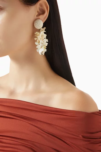Flower Drop Plexi Clip-on Earrings