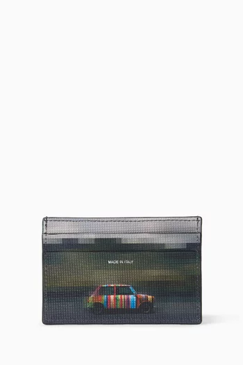 Mini Pixelated Card Holder in Leather