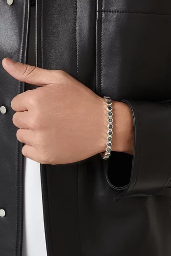 سوار تنس بحلقات سداسية الشكل مرصعة بماس بافيه فضة إسترلينية