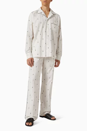 Striped Logo Shirt in Cotton-blend
