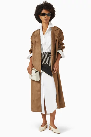 Pembroke Trench Coat in Faux-suede