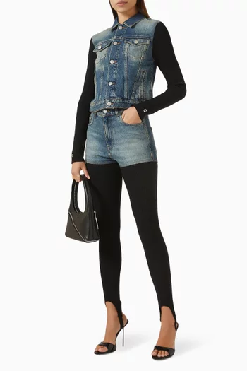 جاكيت دينم ونسيج مضلع