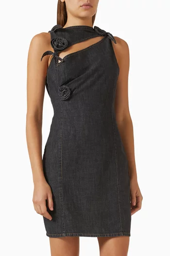 Flower-detail Mini Dress