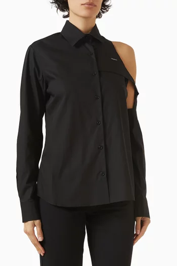 قميص بفتحات قطن بوبلين