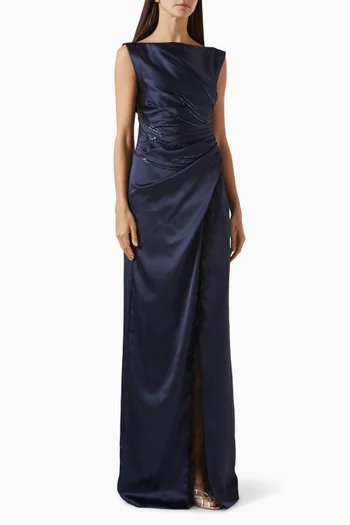 فستان جونو مطرز ستان