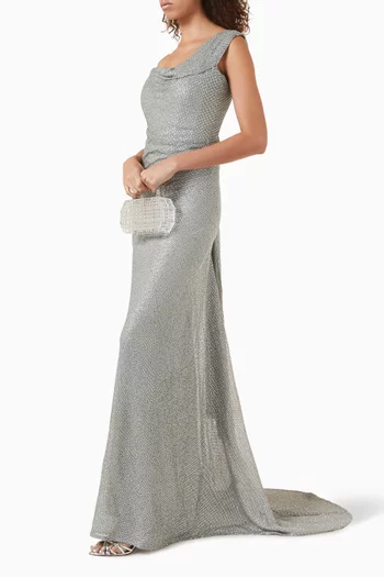 Moonlit Crystal One-shoulder Dress