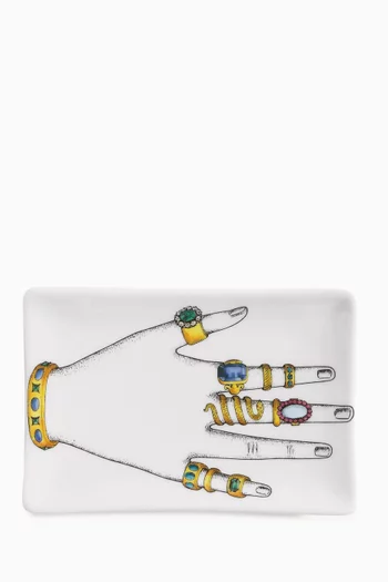 Hand with Rings Ashtray in Porcelain