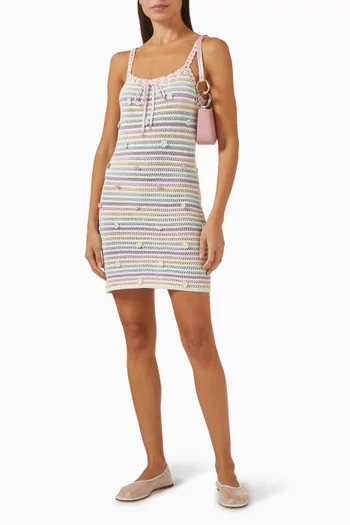 Flower Crochet Mini Dress in Cotton