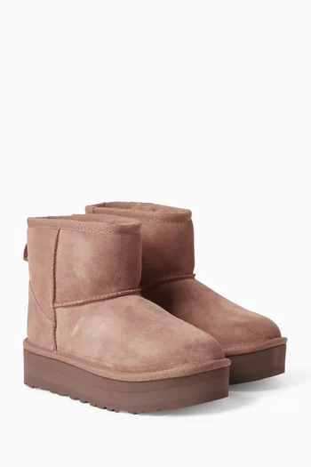Classic Mini Platform Boots in Suede