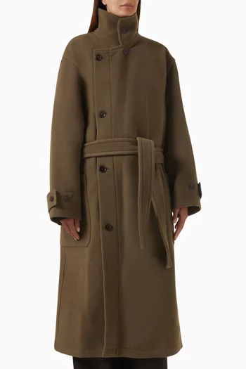 Oversized Wrap Coat in Wool