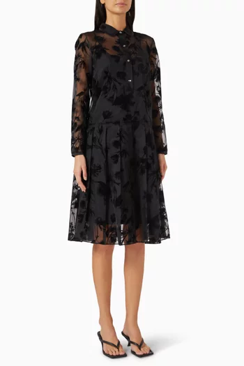 فستان بنمط قميص بملمس بارز أورجانزا