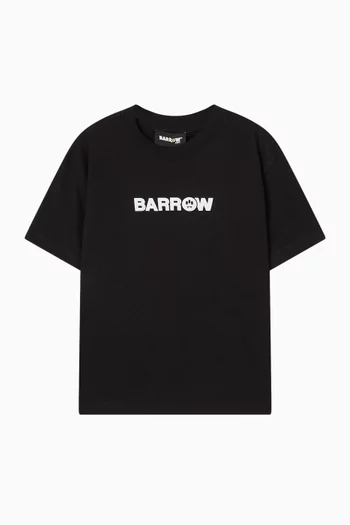 تي شيرت بطبعة شعار الماركة قطن