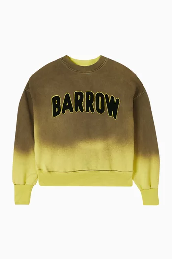 سويت شيرت بطبعة شعار الماركة بألوان متدرجة صوف قطني