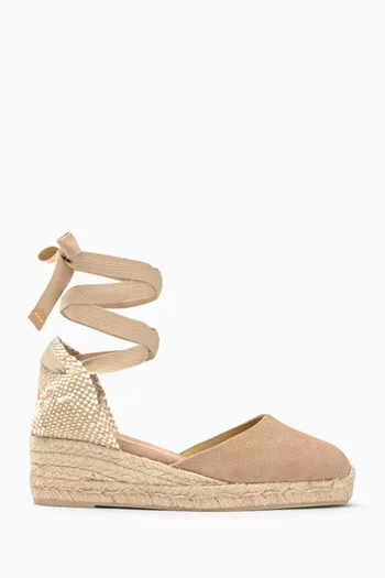 Carina 50 Espadrille Wedges in Linen