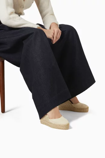 Carina 80 Espadrille Wedges in Linen