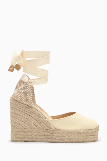 Carina 80 Espadrille Wedges in Linen
