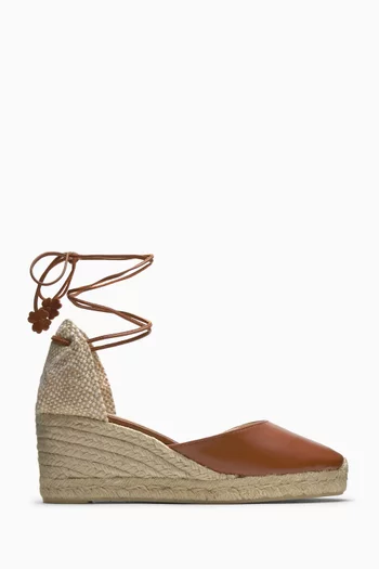 Carina Espadrille Wedge Sandals in Leather