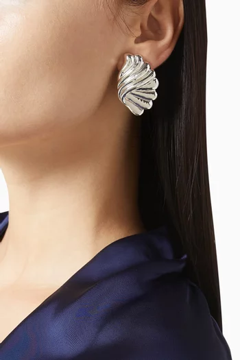 Irina Clip-on Earrings in Silver-plated Brass