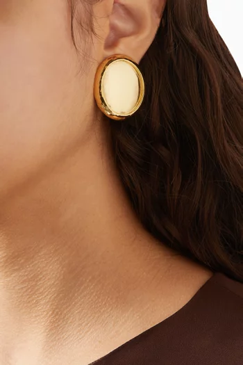 Linda Clip-on Earrings in Gold-plated Brass