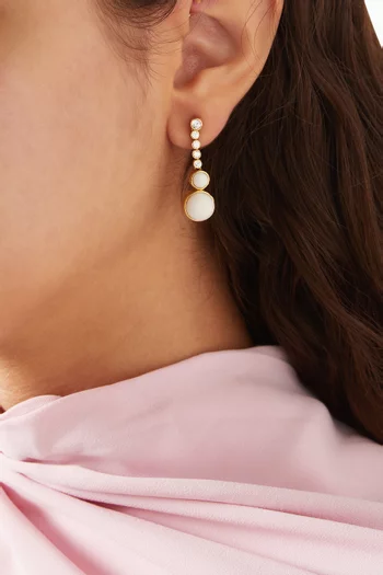 Night Drop Earrings in 22kt Gold-plated Brass