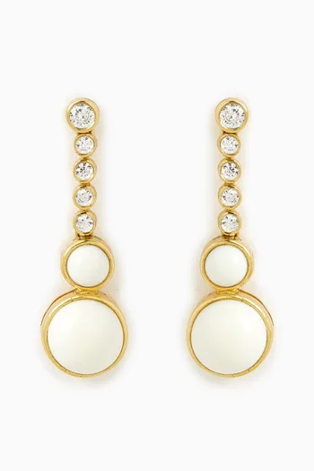 Night Drop Earrings in 22kt Gold-plated Brass
