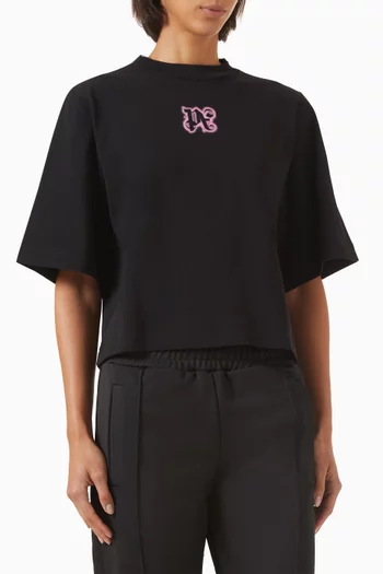 Neon-logo Crop T-shirt