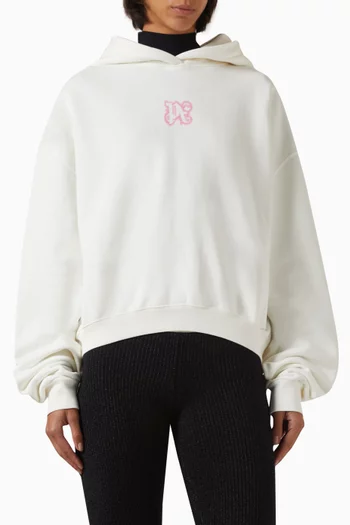Neon-logo Crop Hoodie