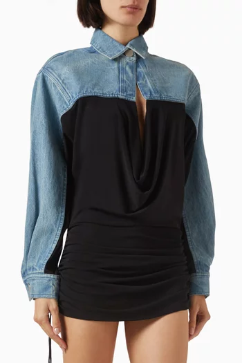 قميص بتصميم عريض ومبتكر دينم