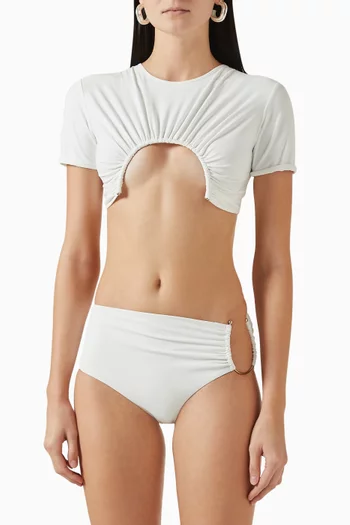 قطعة بيكيني علوية بحلية على شكل حرف U‏