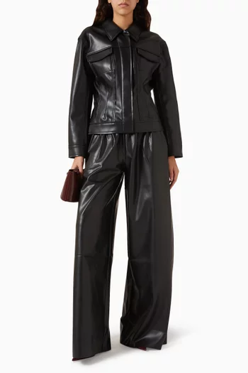 Jeans Jacket in Vegan Leather