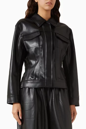 Jeans Jacket in Vegan Leather