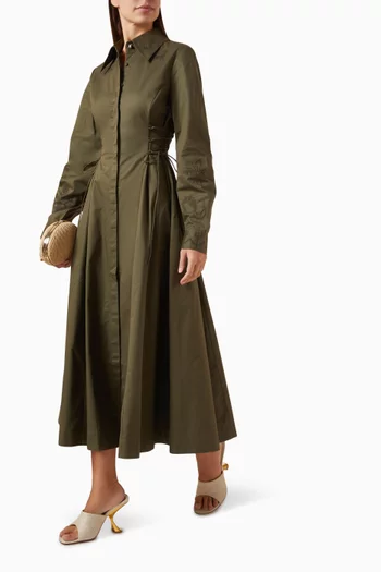 فستان جوزفين بنمط قميص بأربطة جانبية