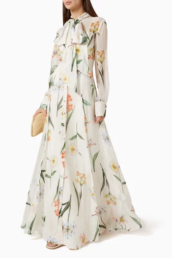 Lilith Tie-neck Maxi Dress